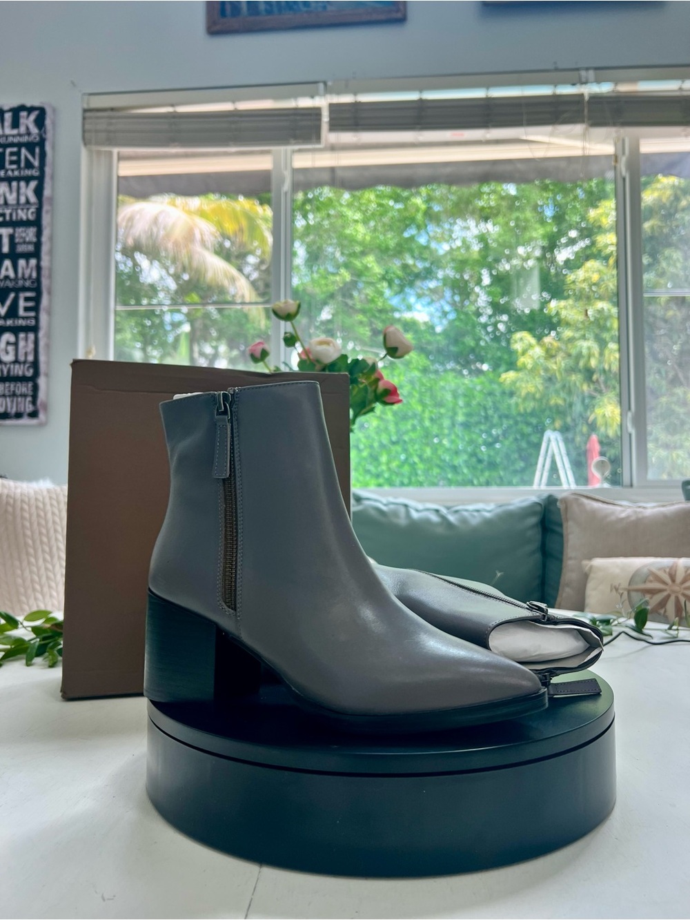 Paolo Viva-L Leather Ankle Booties with Block Heel